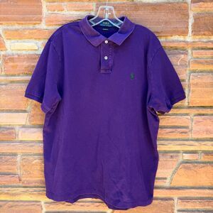 Polo Ralph Lauren Iconic Mesh Polo Shirt Mens L Large Purple Pony Classic Fit